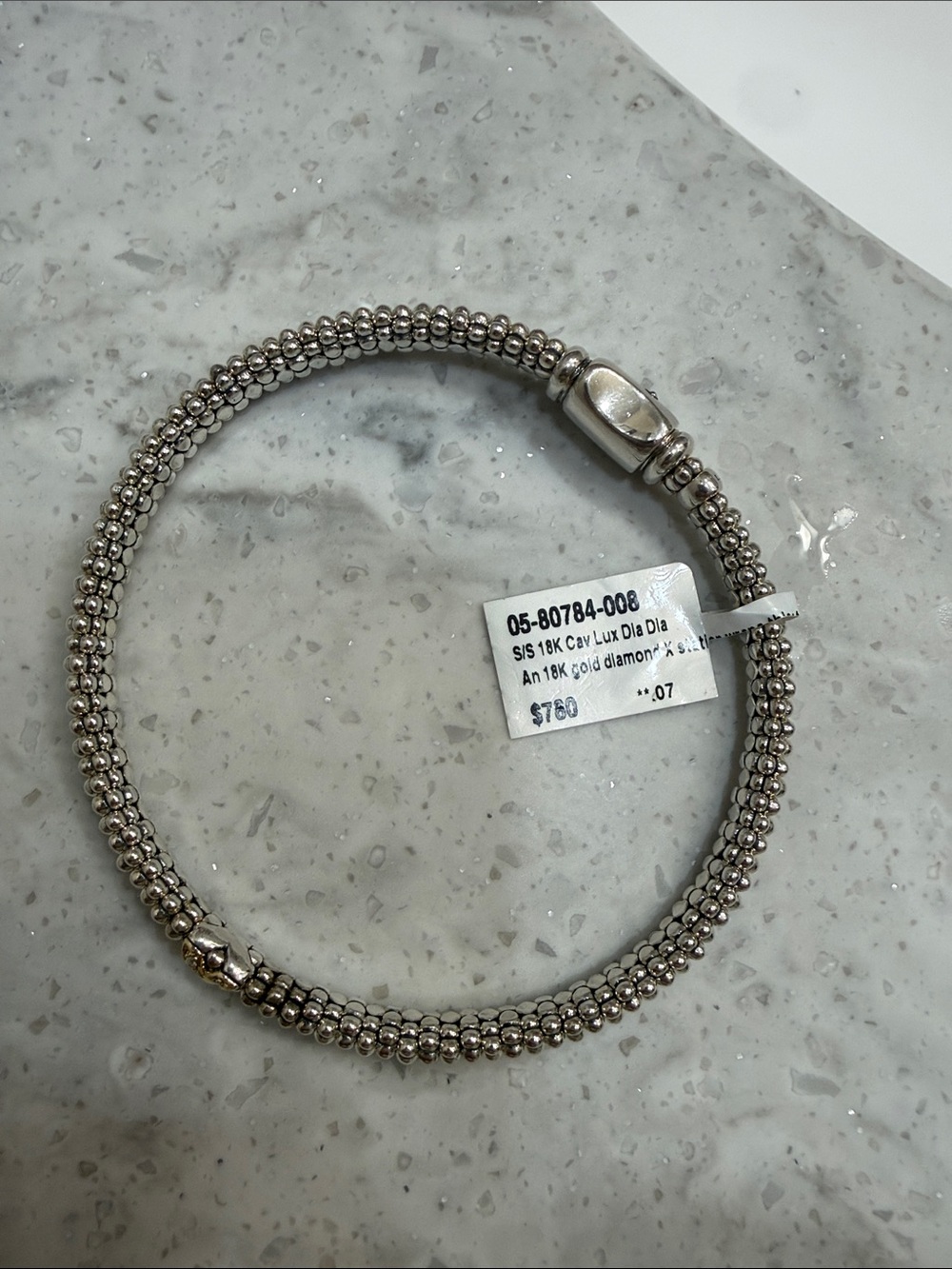 LAGOS Silver Beaded Bracelet with Gold X Accent - Picture 4 of 4